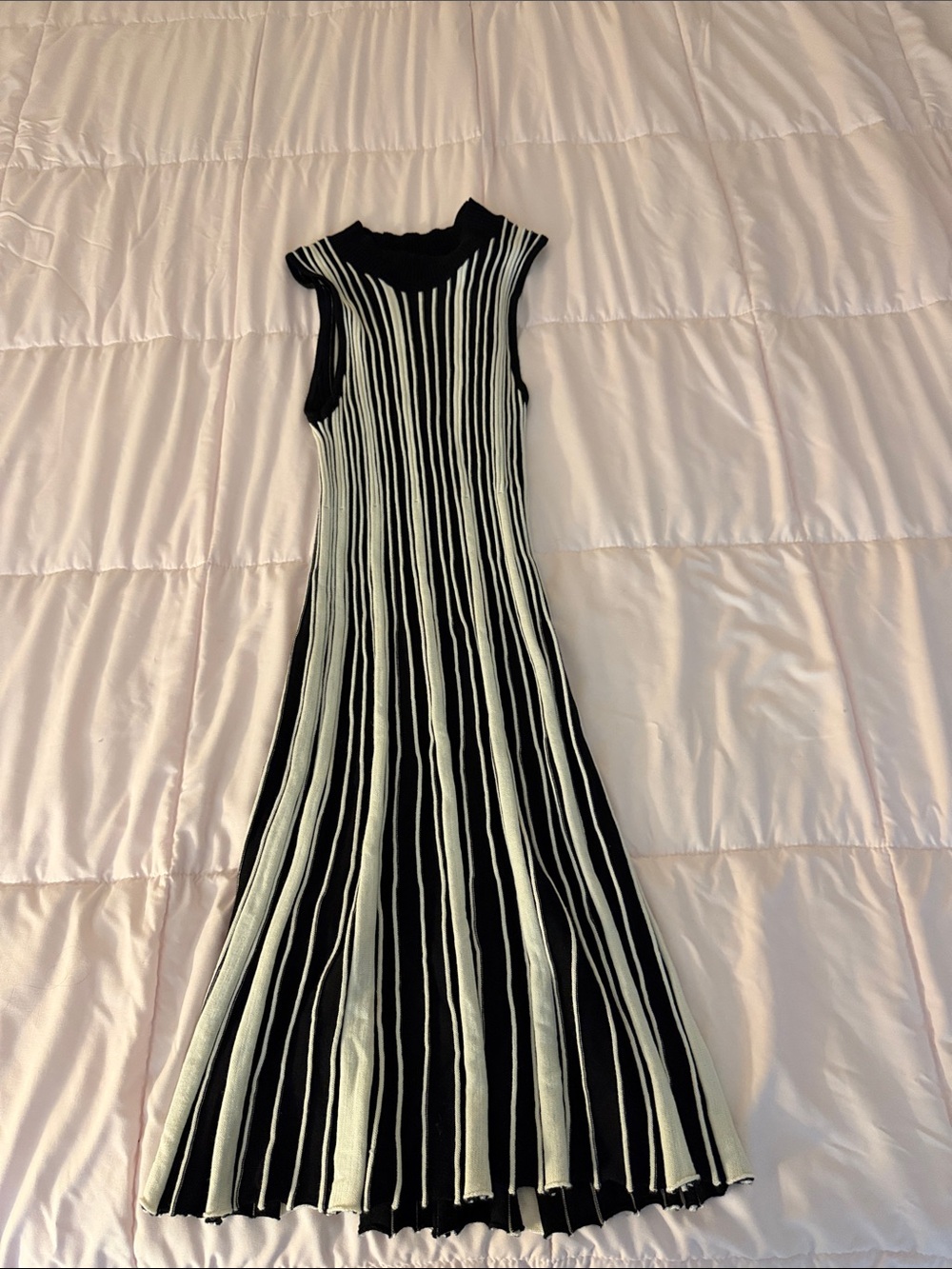 Candie's Black and White Vertical Stripe Sleeveless Maxi Dress